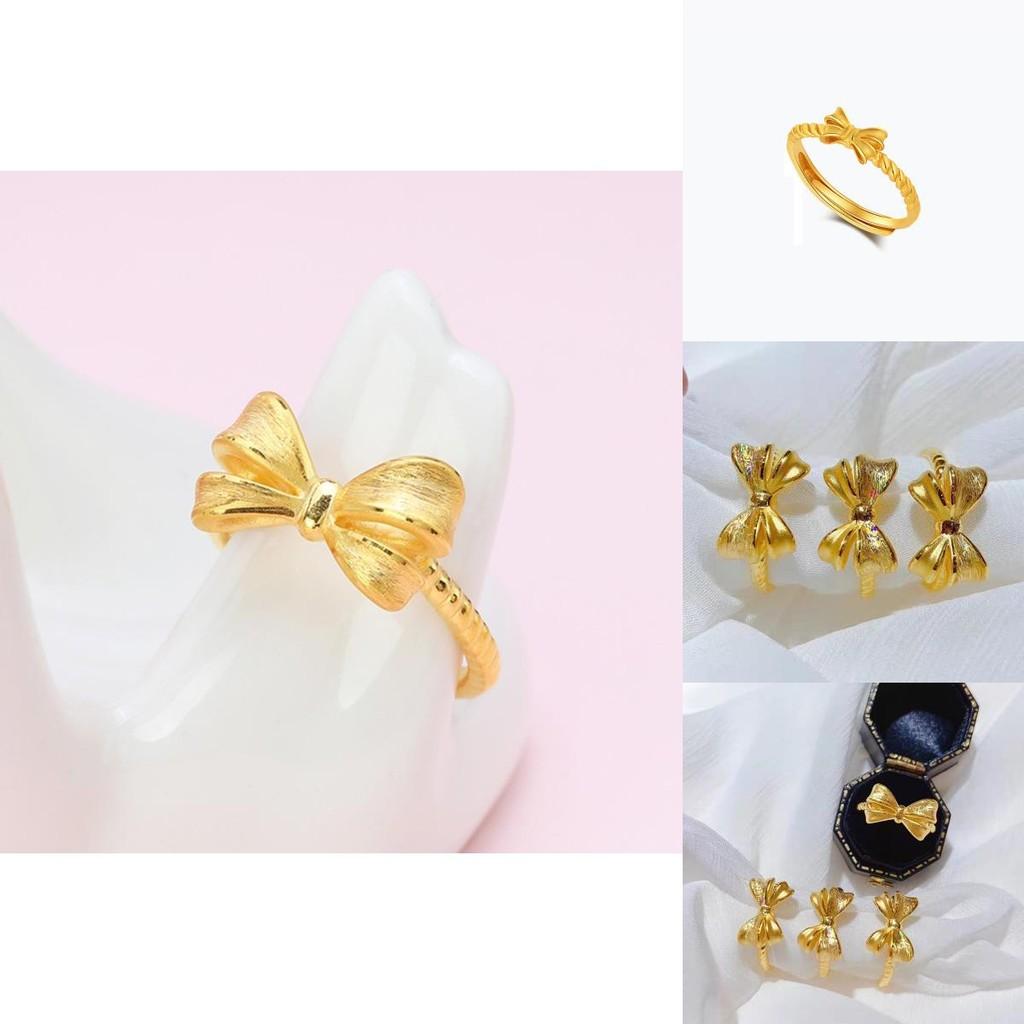 Stunning Brass Gold Plated Open Bow Ring Stylish Adjustable Design For Modern Women