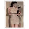 Domila Elegant Lace Sequins Strap Dress Dress 6507 Sex Underwear Uniform Qixi Festival Sexy Pajamas F600