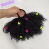 2pcs/ Luxury Kids Hair Buns Kids Afro Puff Soft Like Natural Human Hair Hand Feel Marley Kinky Bulk for Hair Girl with Elastic