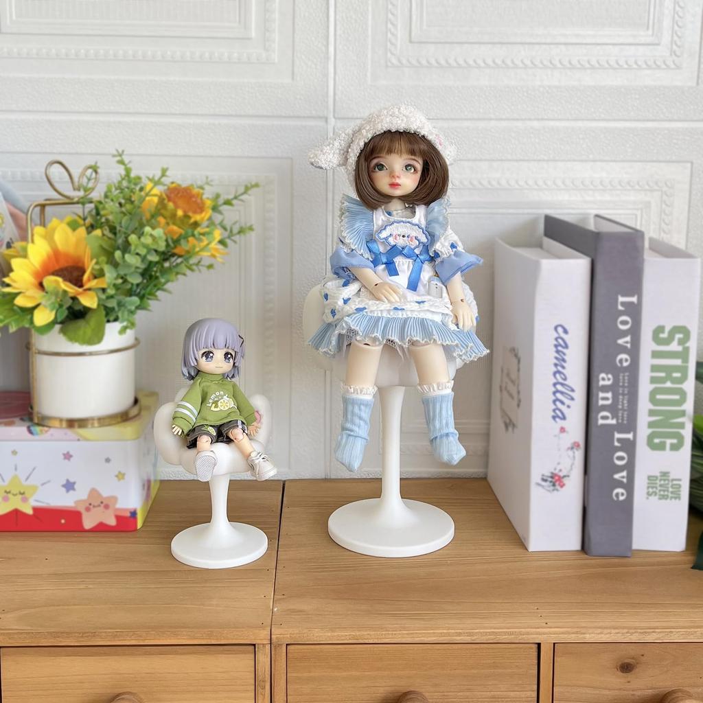 Urocza sofa z kocimi łapkami dla lalek - Meble do salonu domku dla lalek, Odpinana konstrukcja, Pasuje do lalek BJD Barbie, figurek akcji, pluszowych zabawek - Idealny prezent dla lalki