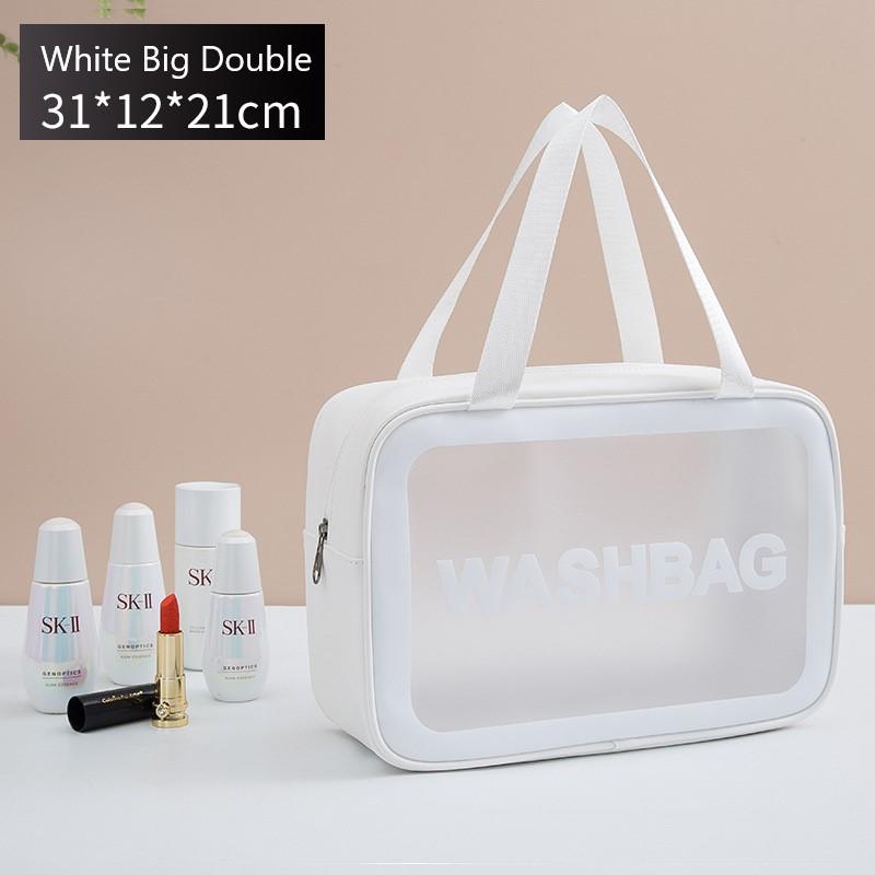 PU Women Travel Storage Bag Cosmetic Bag Makeup Bag Travel Organizer Bags Waterproof Washbag Transparent Cosmetic Cases