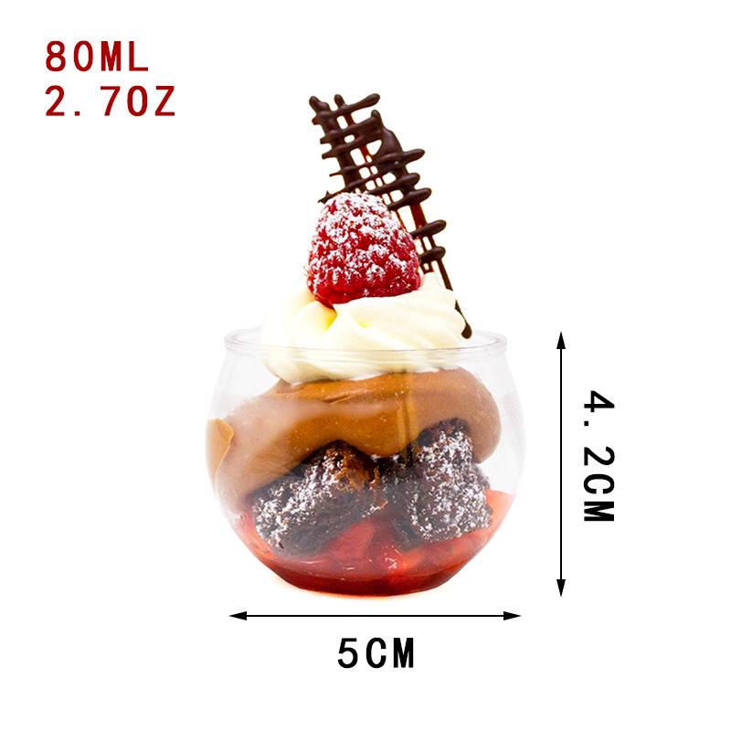 Square Transparent Disposable Dessert Cup - Perfect for Pudding, Jelly, Mousse, and Ice Cream.