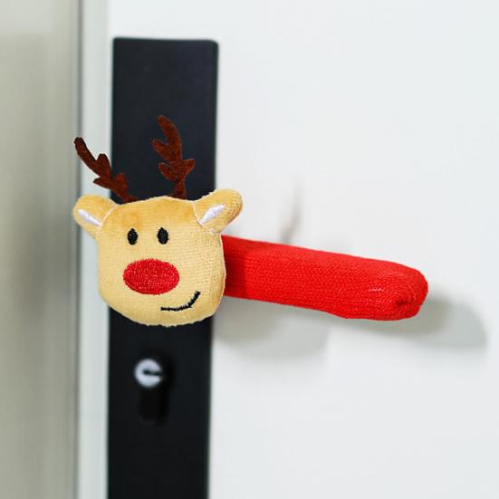 Christmas Door Handle Covers Santa/Christmas Tree/Snowman/Reindeer Door Knob Protectors for Winter Christmas Kitchen Bathroom Home Decor