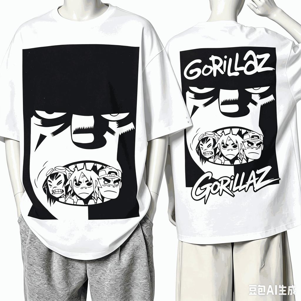 Gorillaz For Fan Gift Tshirt Unisex Unisex Harajuku Oversized Unisex Short Sleeve Streetwear High Quality Couples Hot Product Soft
