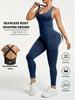 High-End Seamless Women's Yoga Suit - Slimming Elastic Sportswear for Outdoor Running & Fitness