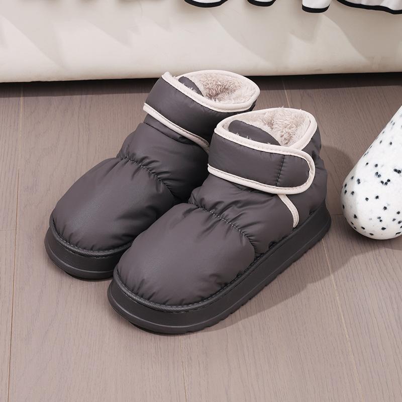 Мужские зимние ботинки для снега с подкладкой из искусственного меха, короткие тапочки, удобная мягкая домашняя обувь, нескользящая домашняя обувь для мужчин, теплые ботильоны 42-43