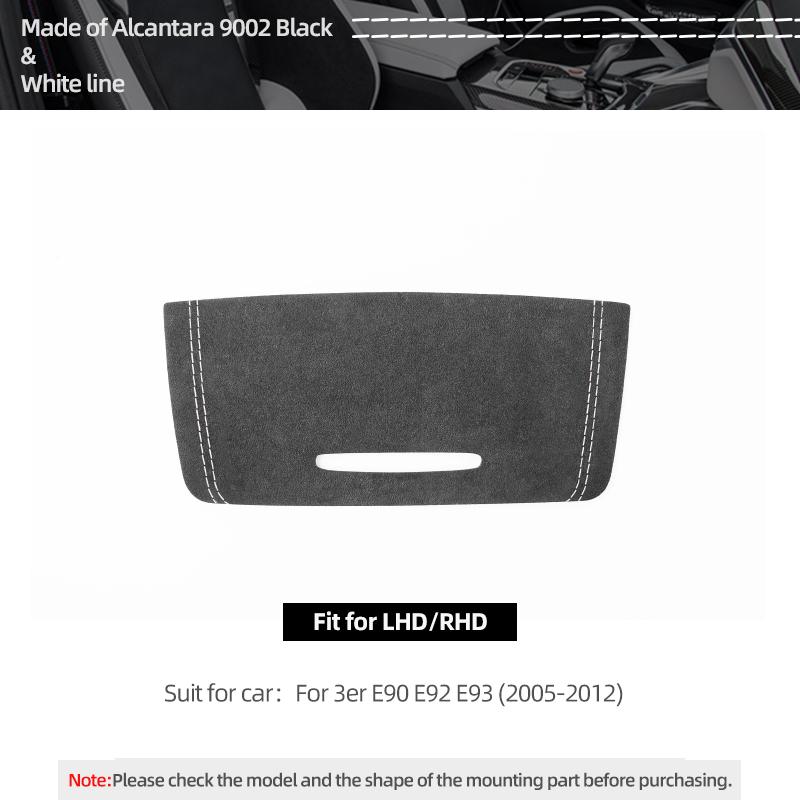 

For BMW E90 E92 E93 Made of Alcantara Car Interior Central Console Storage Box Panel Trim Performance Sticker Tuning Accessories білий