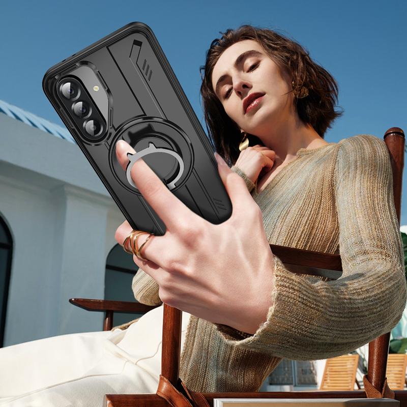 For Samsung Galaxy A56 5G Case Armor Shockproof Car Magnetic Ring Stand Cover For GalaxyA56 A56 A 56 Camera Lens Protect Funda