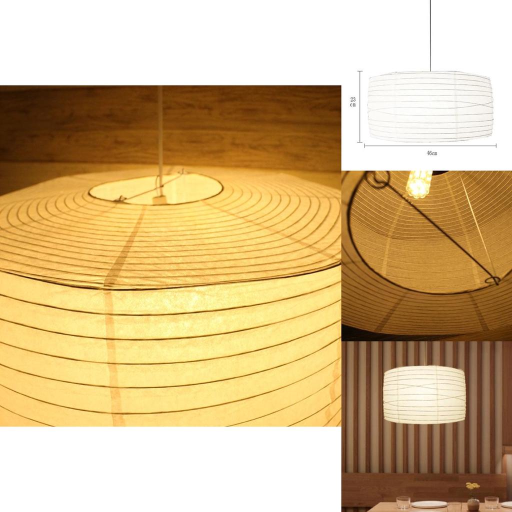 Nordic Style Pendant Light With Drum-shaped Lantern Lampshade Ideal For Living Room Bedroom Study And Dining Room