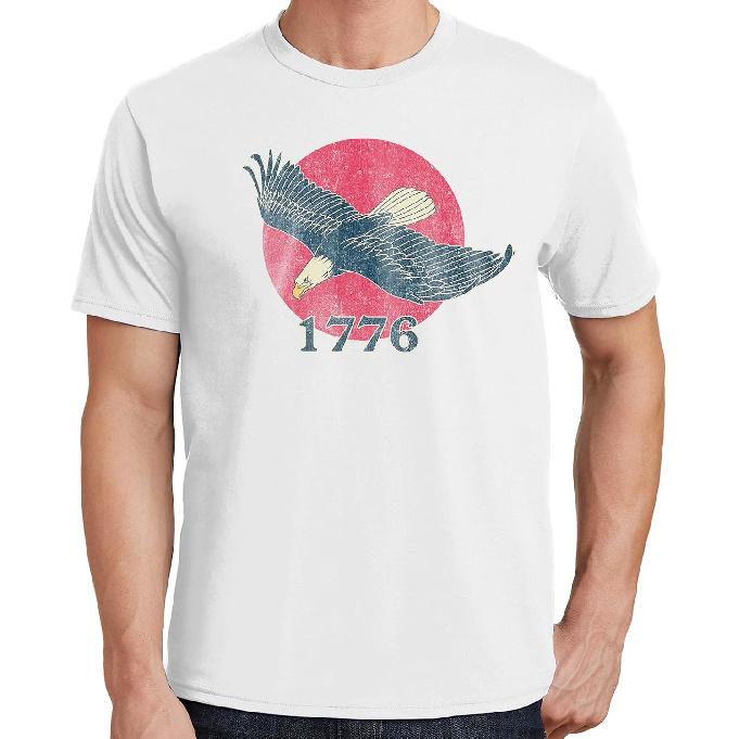 Vintage Eagle 1776 T-Shirt Unisex, Distressed Patriotic American Flag Tee, Retro 4th of July USA Shirt