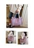 Women's Pink Canvas Tote Bag - Large Capacity, Versatile Shoulder Handbag for Commuting (2026 New Style)