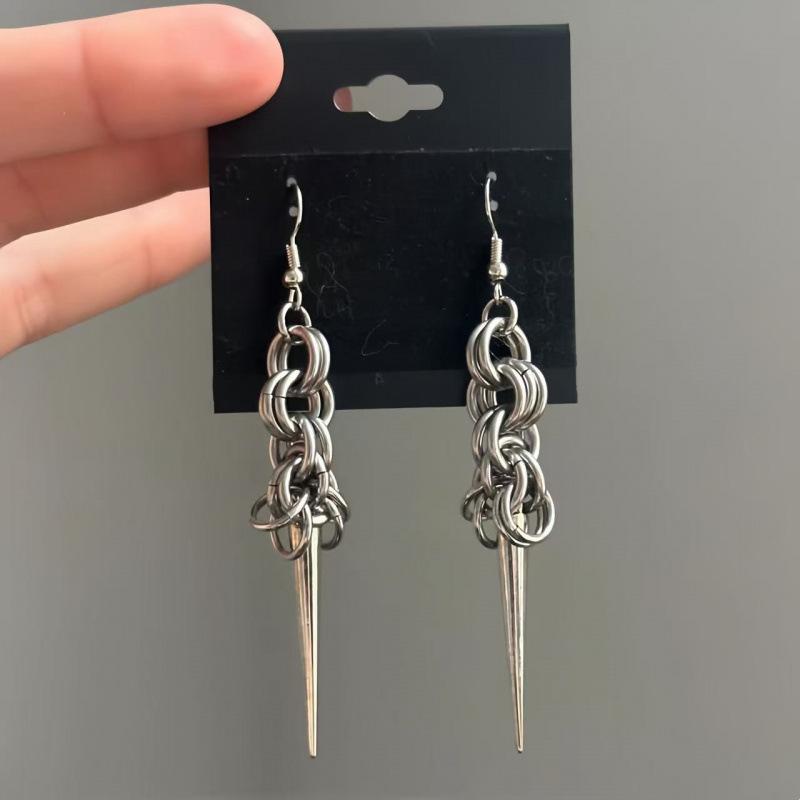 Punk Style Spike Earrings For Women Gothic Cone Pendant Grunge Piercing Dangle Jewelry Gift