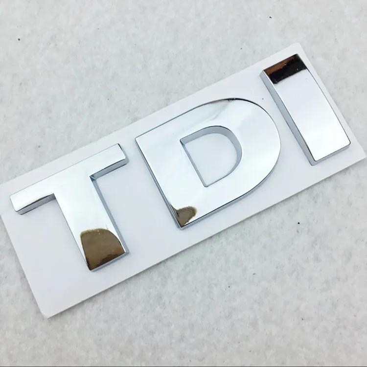 3D Metal TDI Logo Chrome Car Rear Trunk Badge Sticker Emblem For VW GTI Polo Golf 5 6 7 Tiguan Passat Decals Auto Accessories AX3