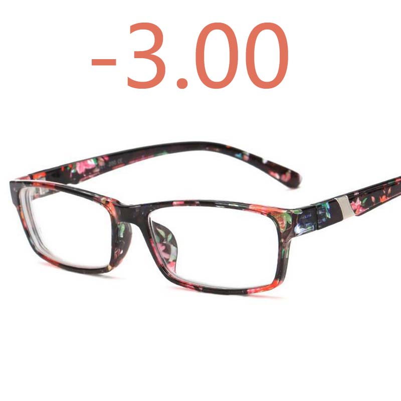 -1 -1.5 -2 -2.5 -3 -3.5 -4 -4.5 -5 -5.5 -6.0 Plastic Frame Resin Lens Finished Myopia Glasses Men Women Shortsighted Eyeglasses