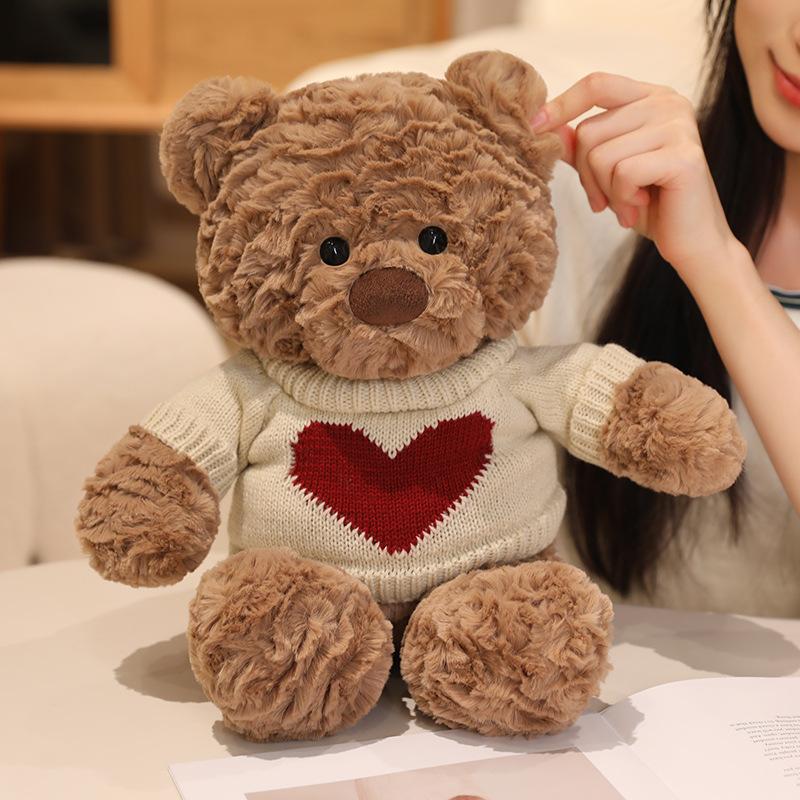 Cute Sweater Bear Plush Toy Little Girl Hugs Bear Bed Hugs Sleeping Bear Doll Children'S Day Gift
