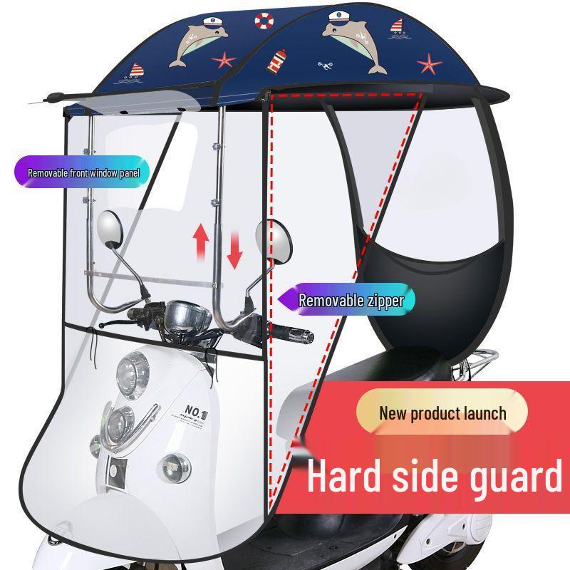 Parasole per Auto Elettrica: Tendalino Gonfiabile, Scudo Paravento Antipioggia, Copertura per Bicicletta e Motocicletta