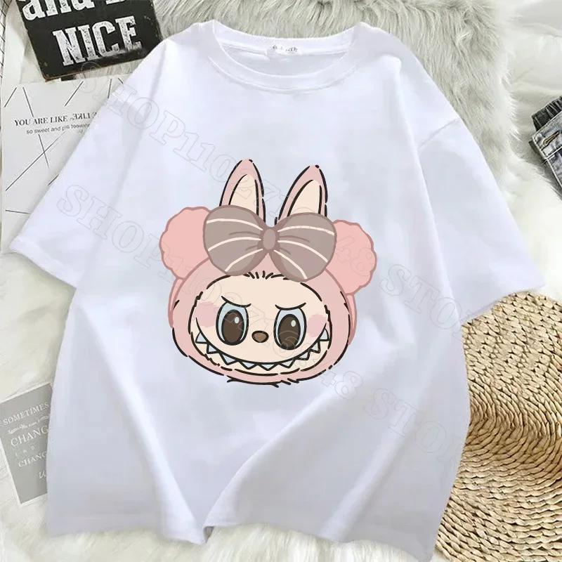 Women Labubu Adult Sweethearts Clothes T Shirts Girl Cartoon Anime Graphic Print Shirt Fashion Tops FeUnisex Birthday Party Gifts