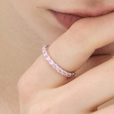 Hyeres-lor Essence Silver (W) Moderní tenisový prsten 2,5 mm Baby Pink HL4R45422W9
