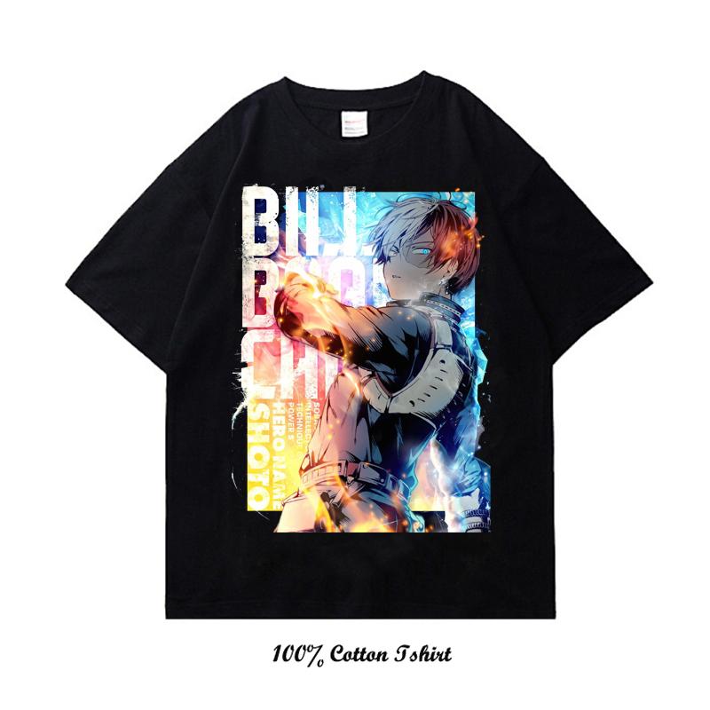 My Hero Academia Graphic Print T Shirt Vintage Harajuku Streetwear Short Sleeve Plus Size Cotton Crew Neck T Shirt Women Unisex
