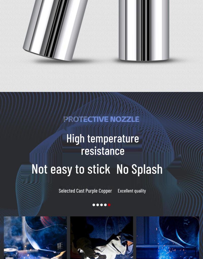 MIG Welding Accessory Set: Gas Shielded Gun, 350 Nozzle, 200 Sleeve, 500A Copper Conductive Tip.