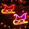 Christmas Sled Neon Light LED Shaped Light Household Bedroom Decoration Holiday Outdoor Decoration Small Night Light