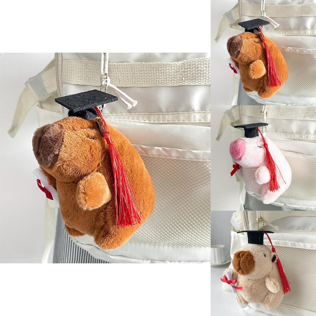 Breloc adorabil de pluș Capybara, cadou de absolvire, jucărie de pluș moale și pufoasă, cu pluș scurt