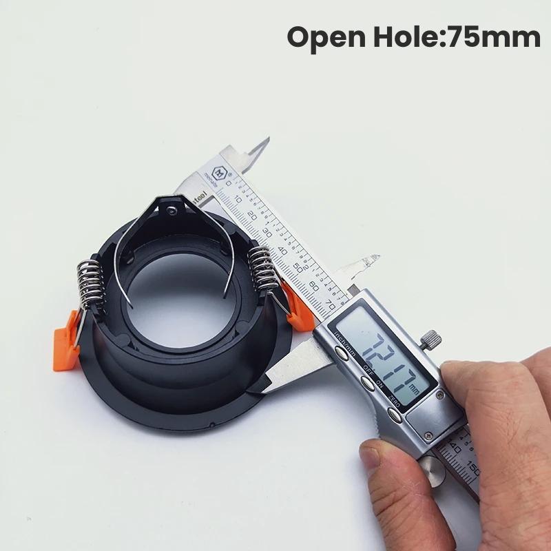 Round Recessed LED Ceiling Downlight Mounting Aluminum Frame MR16 GU10 Bulb Replaceable Spot Lamp Holder Socket Fitting Fixtures