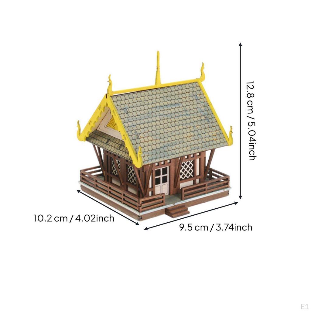 Southeast Asian Temple Model Simulation Scene 1:72 Scale Building Kit Paintable DIY Wooden