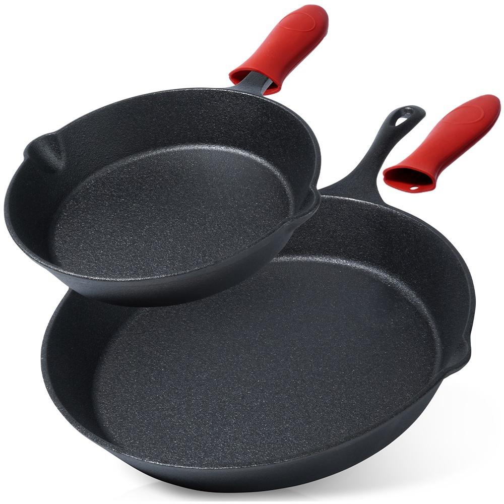 Set Of Cast Iron Frying Pans With Silicone Cover Cast Line 20 Cm / 30 Cm 2 Pcs.