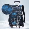 ZIRANYU Student Lightweight Stair-Climbing Trolley School Bag