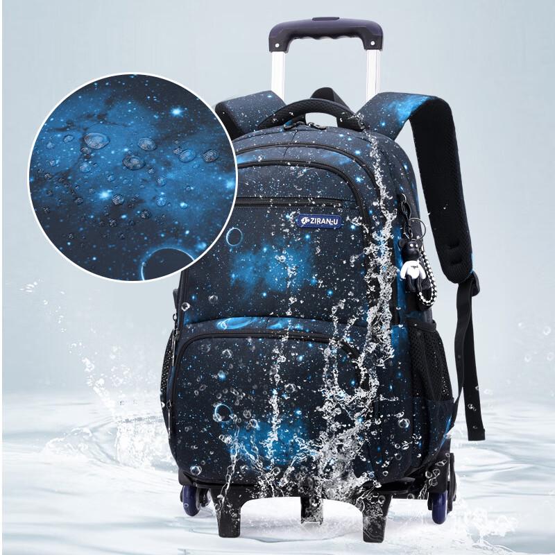 ZIRANYU Student Lightweight Stair-Climbing Trolley School Bag
