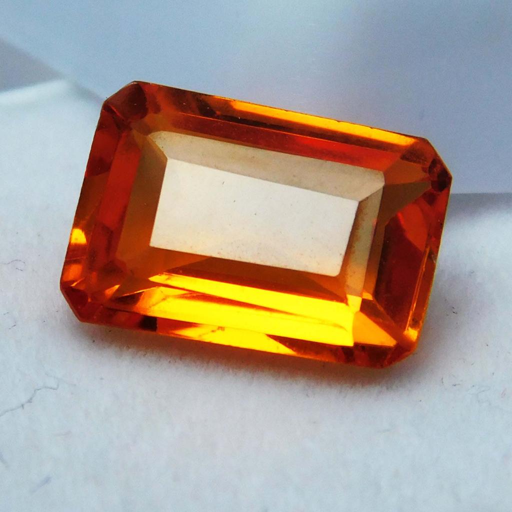 10.14 Carat Natural Real Sapphire Orange Emerald Shape Loose Gemstone