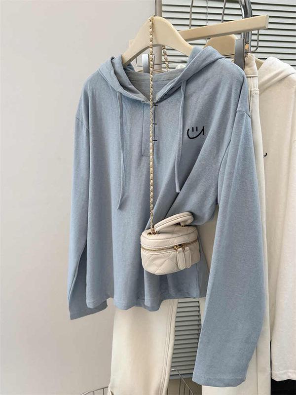 Stylish French-Inspired Hooded Sweatshirt for Women - Autumn/Winter Casual Slimming Versatile Top