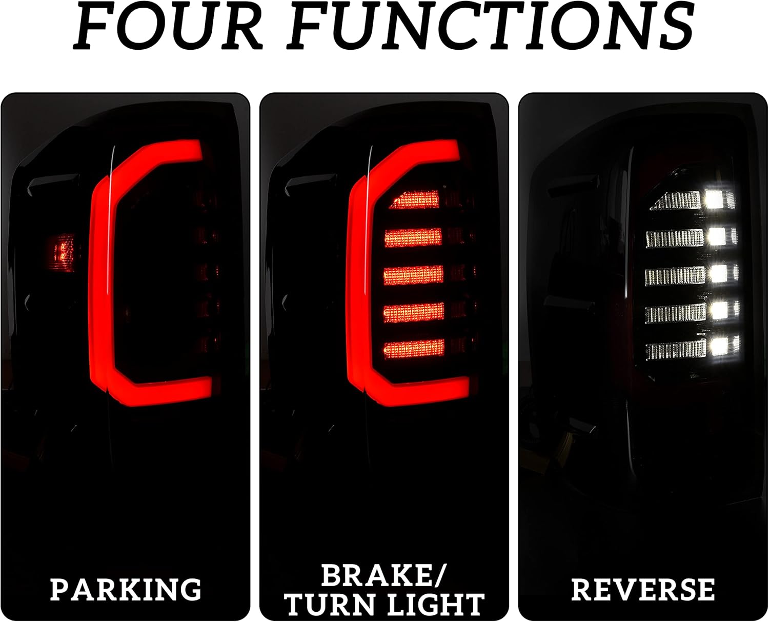 Smoked Full LED Taillight for Chevy Silverado 1500 2014-2019, GMC Sierra 3500HD 2015-2019 (2PCS) United States