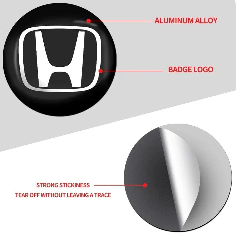 AAAKR1 4Pcs 56mm Aluminum Emblem Car Wheel Center Hub Caps Sticker For Honda Civic Fit Accord City Vezel CR-V S660 Odyssey HR-V Insight