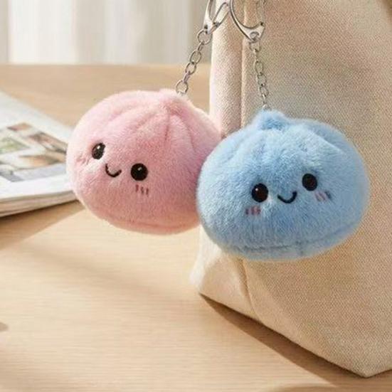 Plüsch-Dampffrötchen-Spielzeug, Stofftier mit Cartoon-Ausdruck, Knödelpuppe, Taschenanhänger, Rucksackanhänger, Hängedekoration, Geburtstagsgeschenk