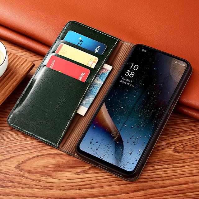 Custodia a Portafoglio di Lusso in Vera Pelle per Samsung Galaxy S25 S24 S23 S22 S21 S20 S10 FE Ultra Plus Copertura con Supporto Pieghevole Magnetico