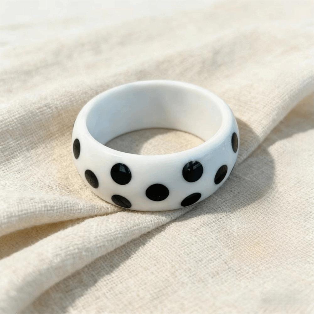 Hip Hop Resin Polka Dot Bangles Round Wide Candy Color Bracelets Fashion Jewelry Unisex
