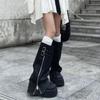 New Ladies Chunky Motorcycle Boots Soft Leather Ankle Mid Calf Boots Autumn High Platform Wedge British Booties Botas Para Mujer