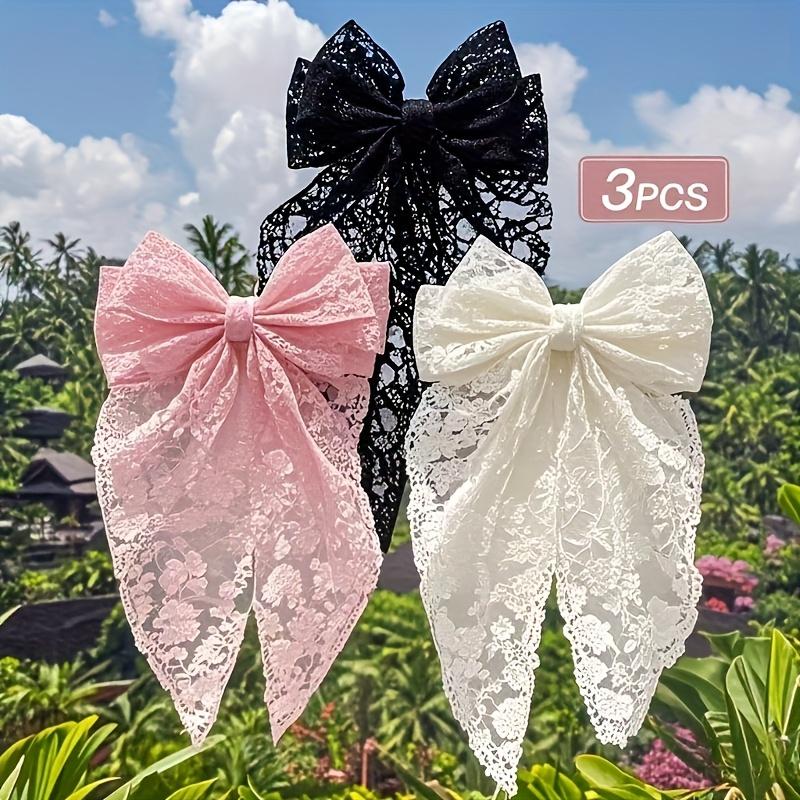 3-Pack Lace Bow Hairpins -Hair Clips with Bow Tie Design, for Weddings, Parties,Valentine'S Day Gift for Feminine Hairpiece