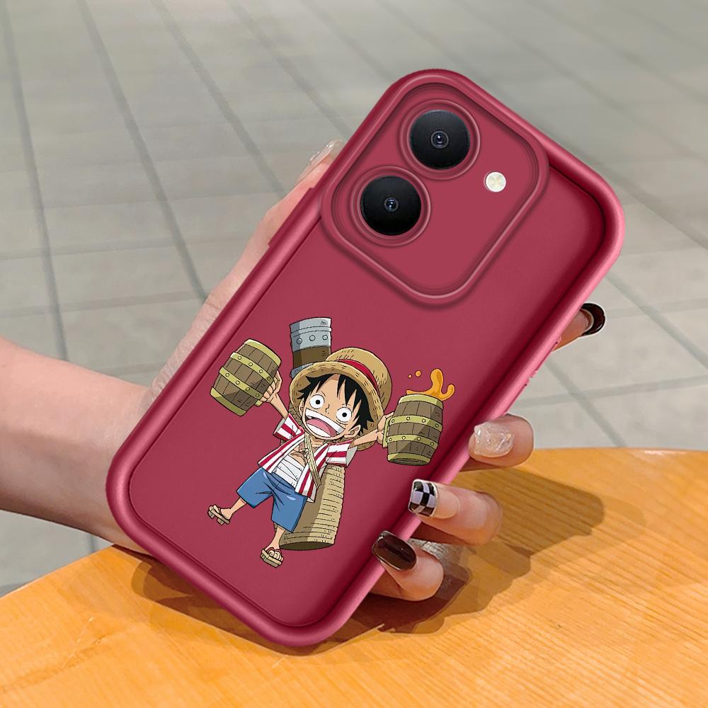 Soft Silicone Square Ladder Printing Pattern Phone Casing Full Cover Camera Shockproof Protection Rubber Case for Vivo