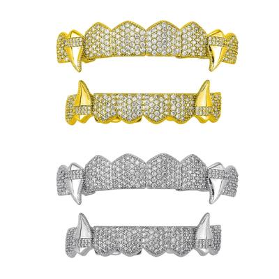 Lightweight Vampires Fangs With Gold Silver Color Options Sturdy Copper Costume Teeth For Theme Parties