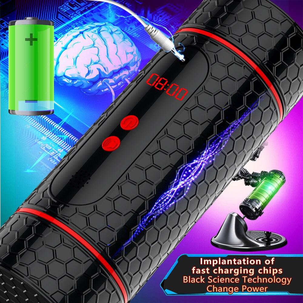 New 18+ Automatic Male Masturbator Cup Timing Vibrator Dual Channel Vagina Blowjob Pocket Sex Toy Pocket Masturbation For Men Adult Goods