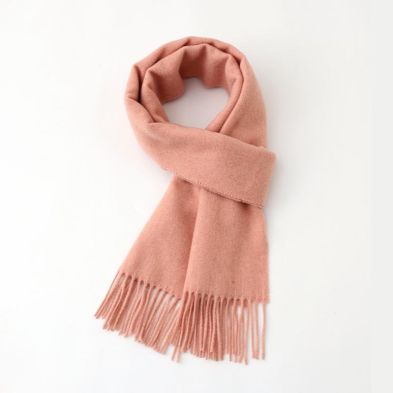 Luxury Autumn Winter Korean Plaid Scarf Women Thickening Warm Tassel Shawl Cashmere Muffler Fashion Designer Scarves