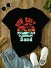 Sun Salt Sand Summer T-Shirt Beach Sunset Tropical Vacation Graphic Unisex Tee