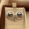 French Retro Silver Metal Pearl Inlaid Stud Earrings, Elegant And Soft, Exquisite Niche Craftsmanship, Versatile