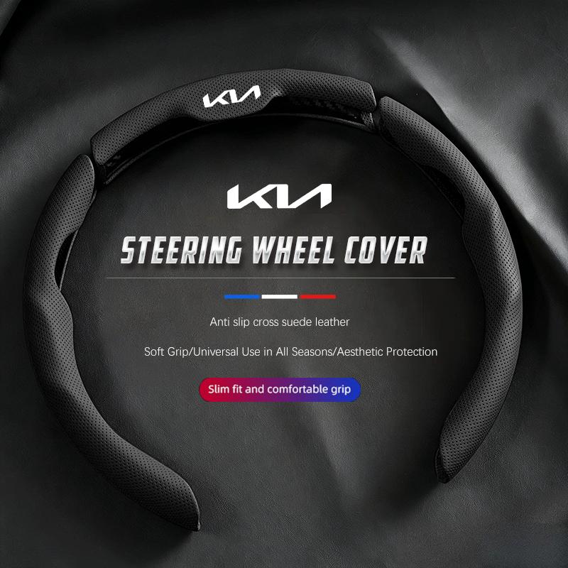 YQOF3 3pcs KIA Steering Wheel Cover Breathable Anti Slip Grip For KIA K3 Sportage Carnival K5 Seltos Pegas KX1 EV5 Sonet EV6 K4 EV3 K8