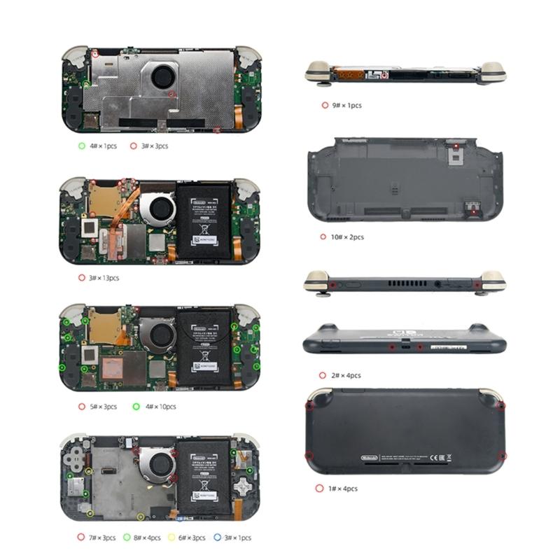 58Pcs Full Screws Set for NS Lite Game Console Repair Replacement Head Screw Kit