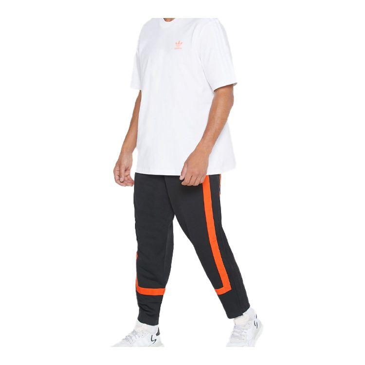 adidas Originals Mid-Waist Knit Sweatpants Men Bottoms Black Orange GK0654