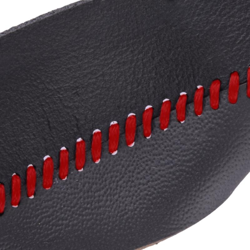 NEW Car Leather Gear Shift Knob Protector Cover Fit for Mitsubishi Outlander   Black With Red Line